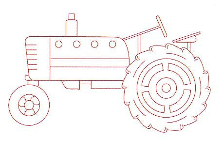 Old Red Tractor Quilt Block Set