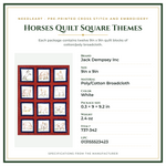 Product Specifications – Horses Quilt Square Themes
