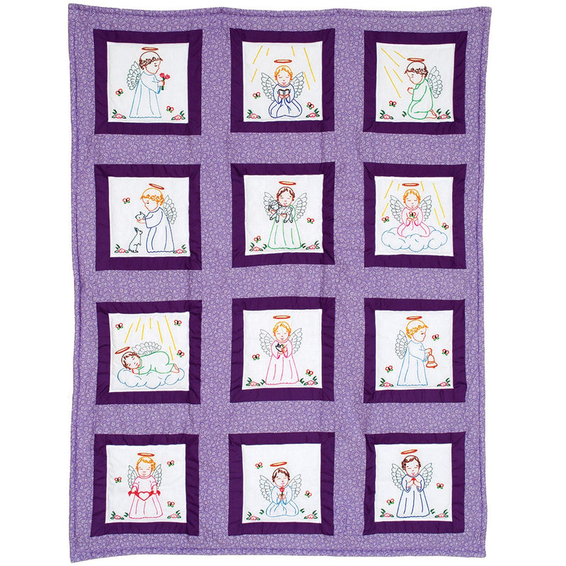 Precious Angel Theme Quilt 9in Quilt Blocks