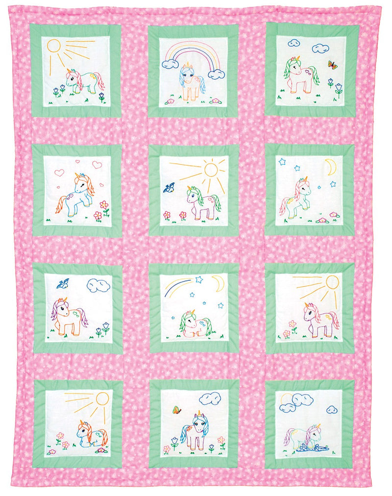 Baby Unicorns 9" Theme Quilt Blocks