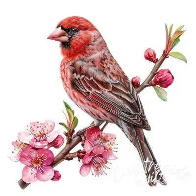 Watercolor Birds on a Branch Fabric Fabric Panel 32