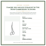 Product Specifications – Famore 4in Angled Straight In The Hoop Embroidery Scissors