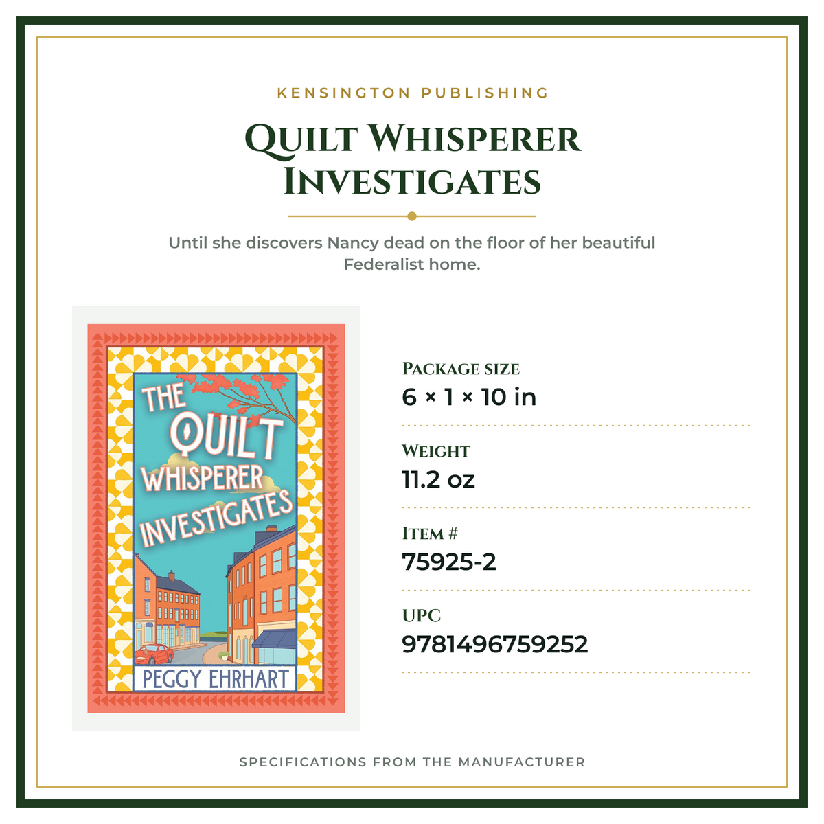 Product Specifications – Quilt Whisperer Investigates