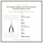 Product Specifications – Rag Quilt Spring-Action Locking Scissor Snips 6-1/2in