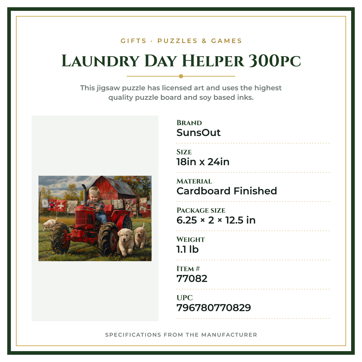 Product Specifications – Laundry Day Helper 300pc