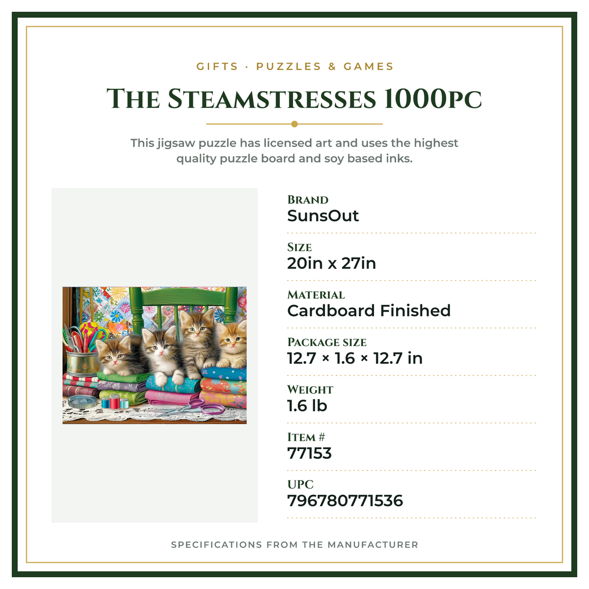 Product Specifications – The Steamstresses 1000pc