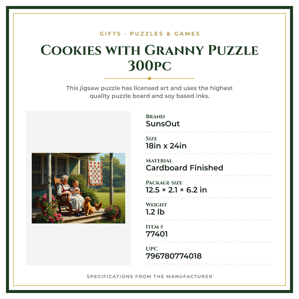 Product Specifications – Cookies with Granny Puzzle 300pc
