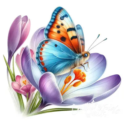 Spring Flowers and Butterflies Fabric Panel 35