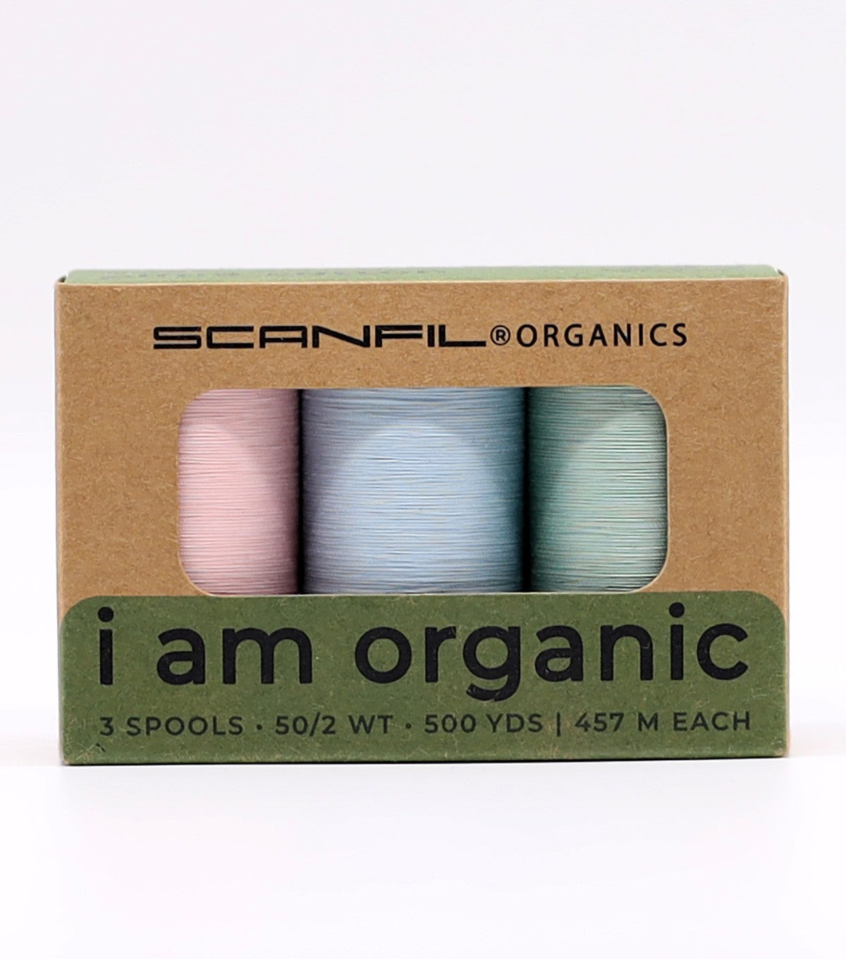 Scanfil Organic Cotton 50wt 3 Spool Thread Set Baby Pastels
