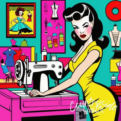 Pop Art Sewing Fabric Panel 55