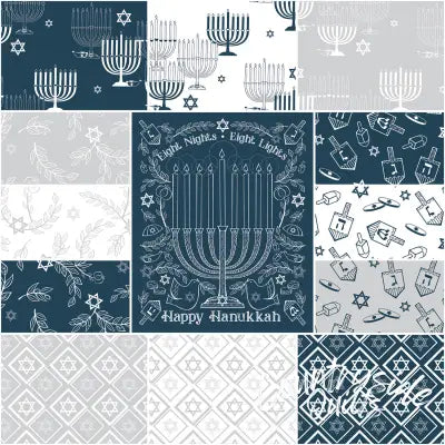 8 Nights, 8 Lights 1 Yard Bundle, 13pcs