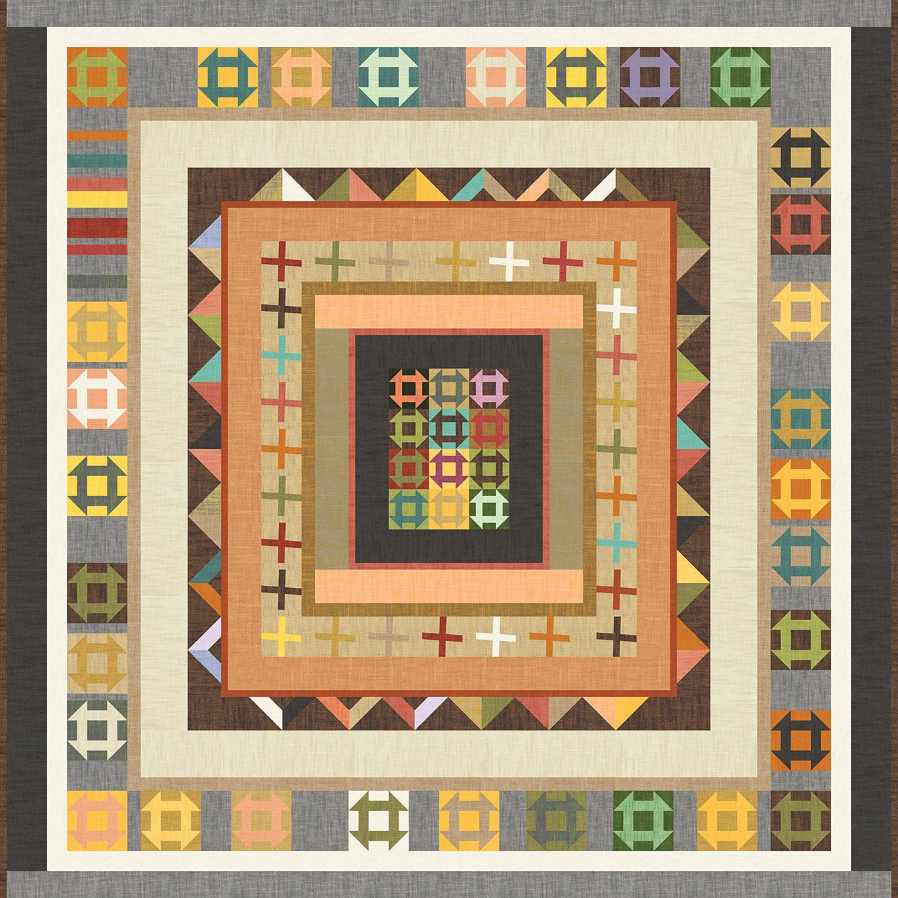 Multi Crossroads Neutral Quilt Kit