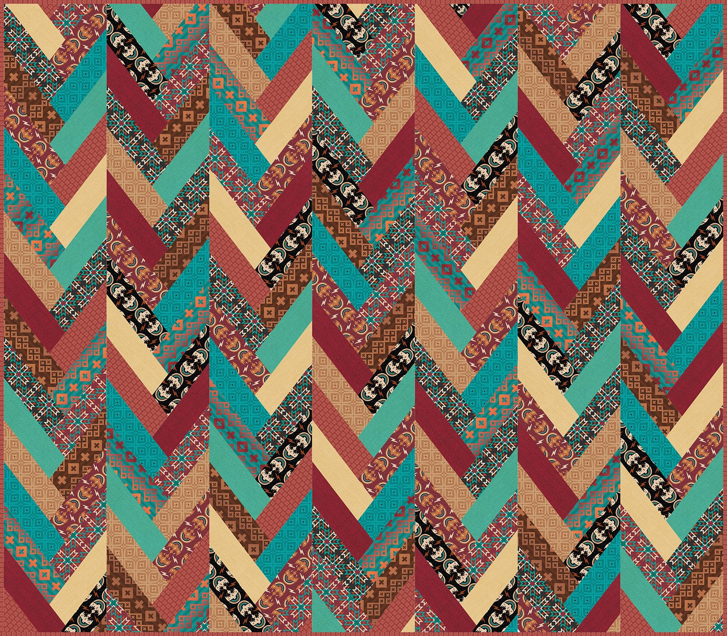 Elegant Braids Digital Quilt Top , 48" x 42