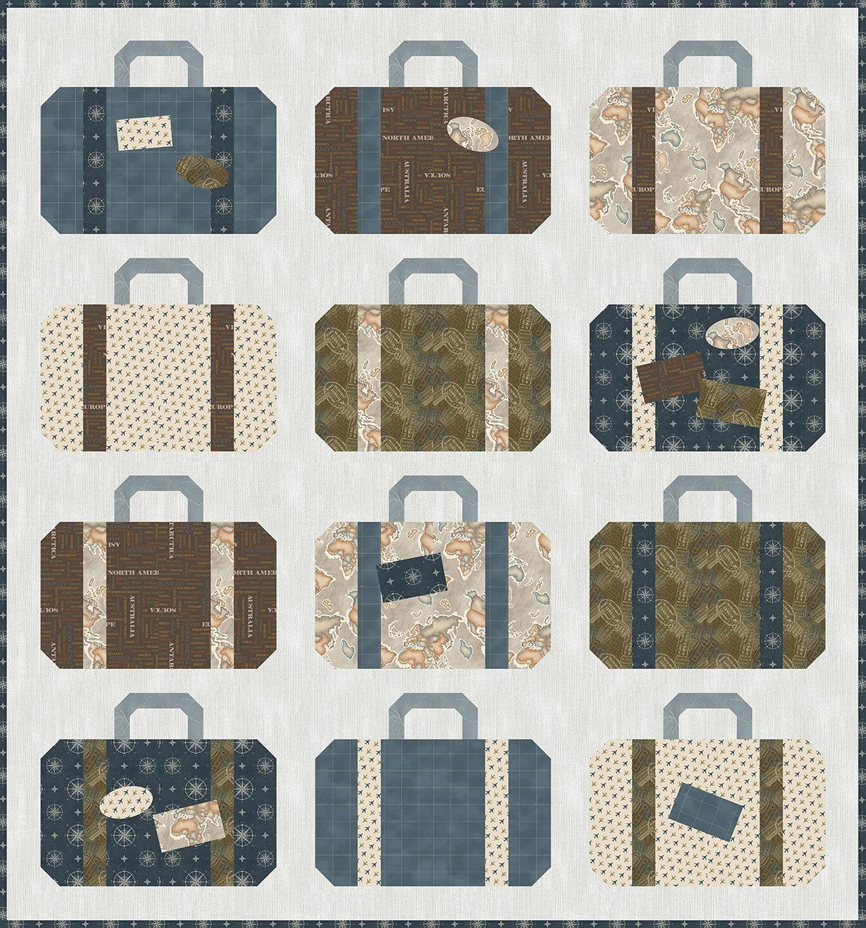 Multi Suitcases DQT, 56" x 62"