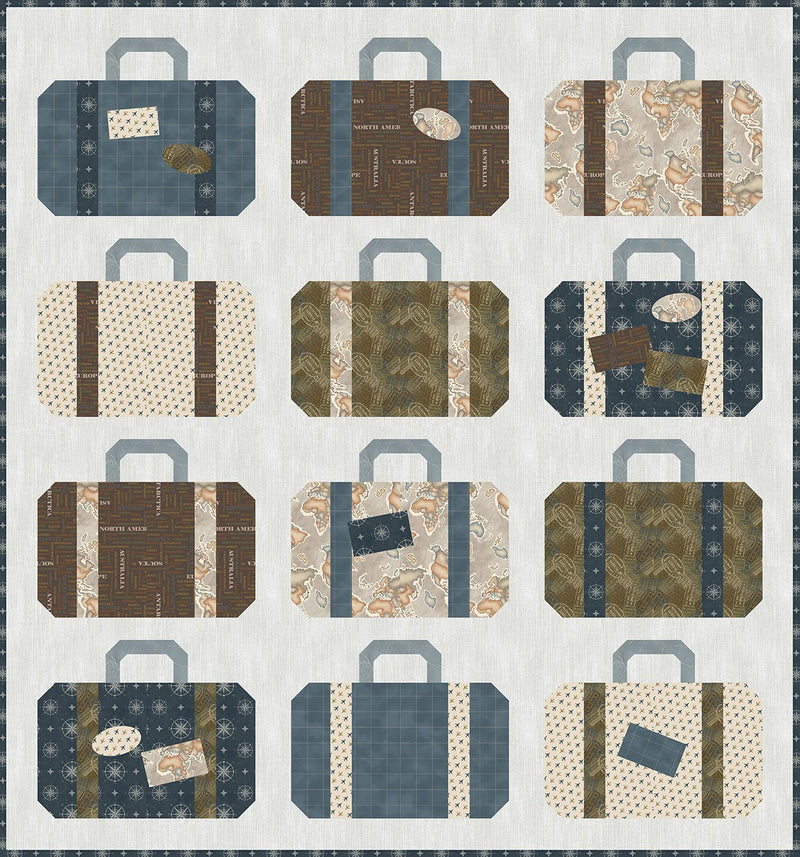 Multi Suitcases DQT, 56" x 62"