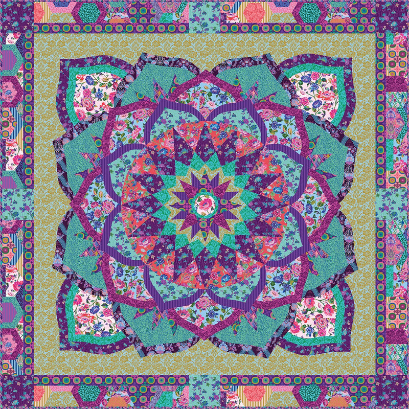 Multi Best Day Rose Quilt Kit, 77" x 77"