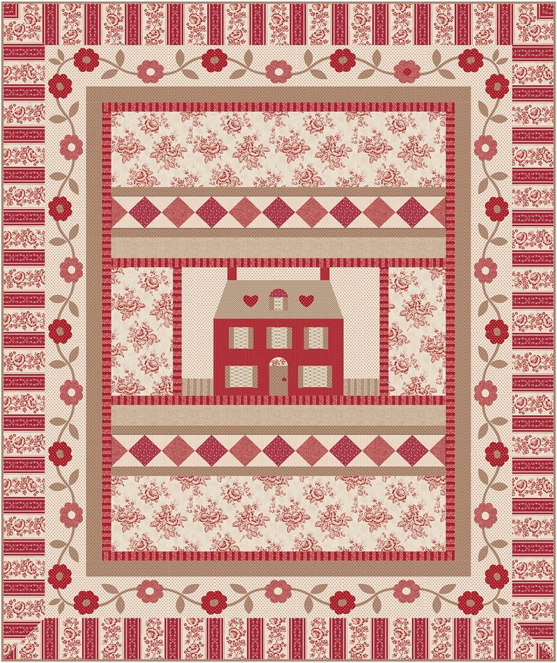 Multi Rose Cottage DQT, 60.5" x 72"