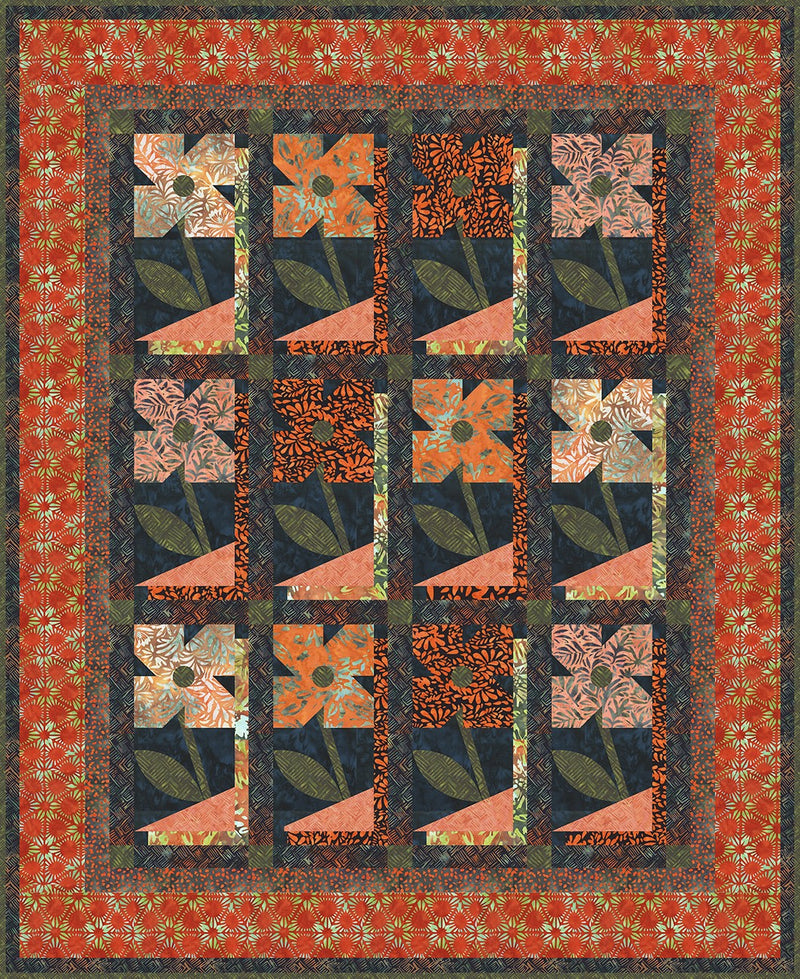 Multi Solanum Olea Digital Quilt Top