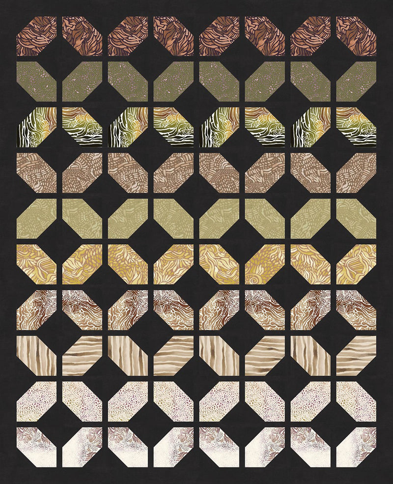 Multi Wild Octagons DQT, 68-1/2" x 68-1/2"