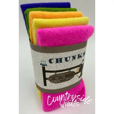 80's Neon Wool Chunks 5pc 9in x 10in