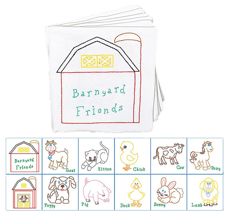 Cloth Nursery Books 12pgs 8in x 8in Barnyard Friends