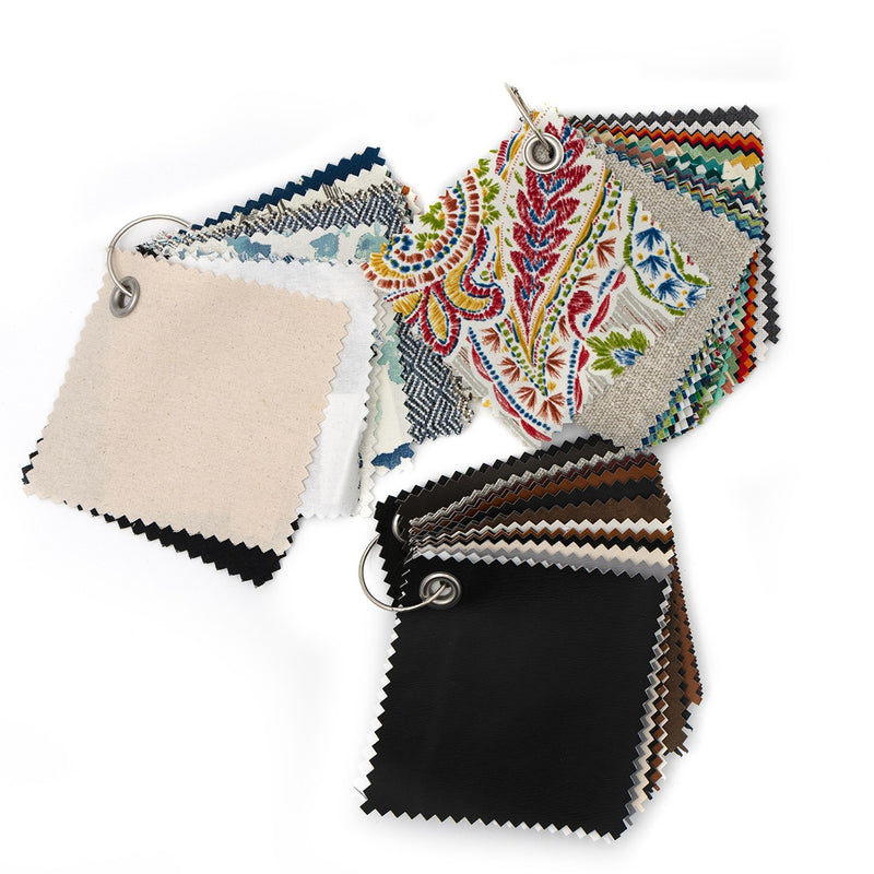 Sample ring of outdoor,vinyl and canvas fabric - Contains 87 - 6x6 swatches