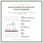 Product Specifications – 6in Pumpkin Decorative Craft Hanger