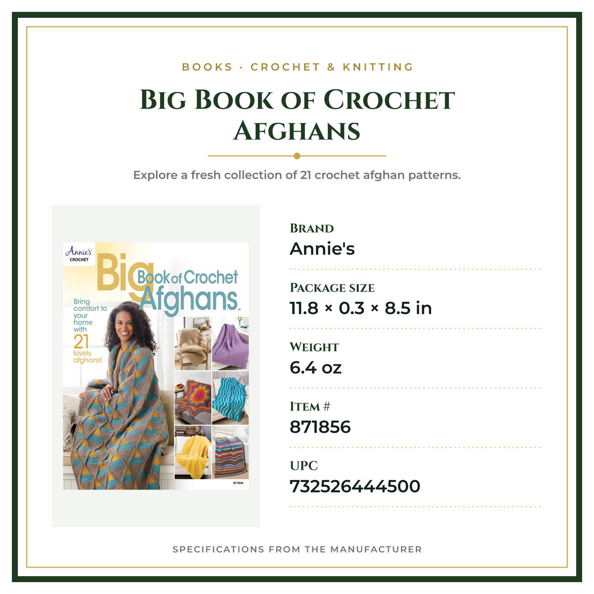 Product Specifications – Big Book of Crochet Afghans