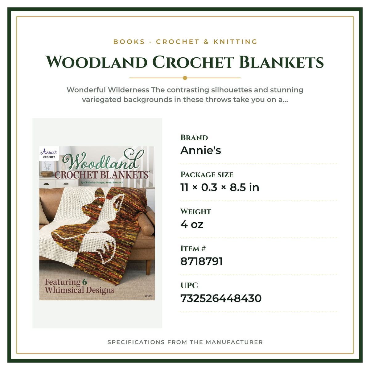 Product Specifications – Woodland Crochet Blankets