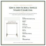 Product Specifications – 12in x 14in Scroll Single Stand Charcoal
