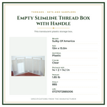 Product Specifications – Empty Slimline Thread Box with Handle
