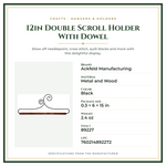 Product Specifications – 12in Double Scroll Holder With Dowel