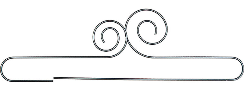 20in Double Scroll Split Btm Hanger Silver Tex