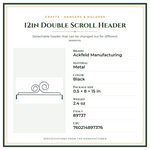 Product Specifications – 12in Double Scroll Header