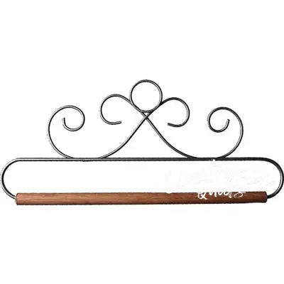 8in French Curls Gray Fabric Holder