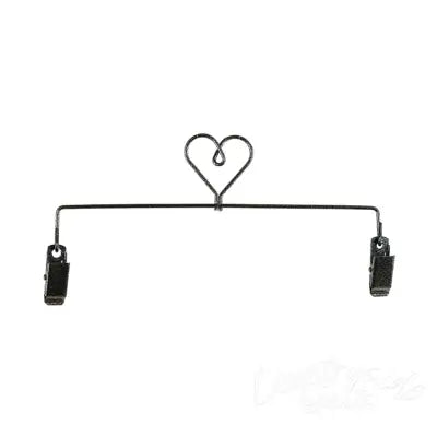 8in Heart Clip Holder Charcoal