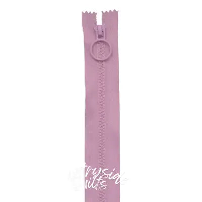 8in Pink Hoop Pull Zipper 2pk