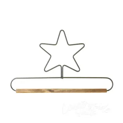 8in Star Dowel Holder Gray
