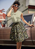 Sage Dot Bow Top