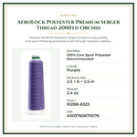 Product Specifications – AeroLock Polyester Premium Serger Thread 2000yd Orchid