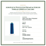 Product Specifications – AeroLock Polyester Premium Serger Thread 2000yd Chicory