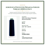 Product Specifications – AeroLock Polyester Premium Serger Thread 2000yd Navy