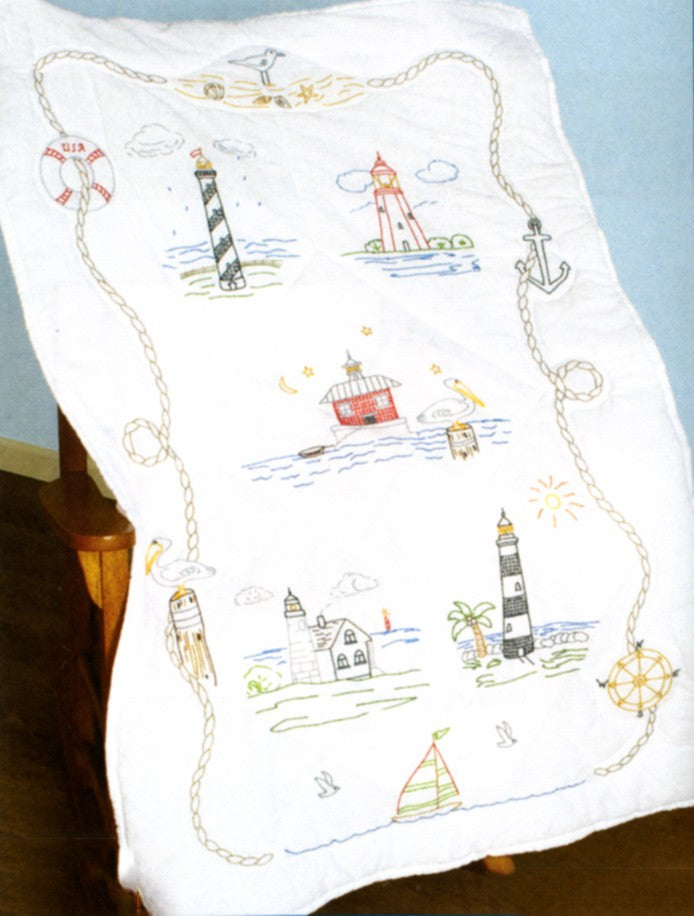 Lighthouses Lap Quilt 40in x 60in