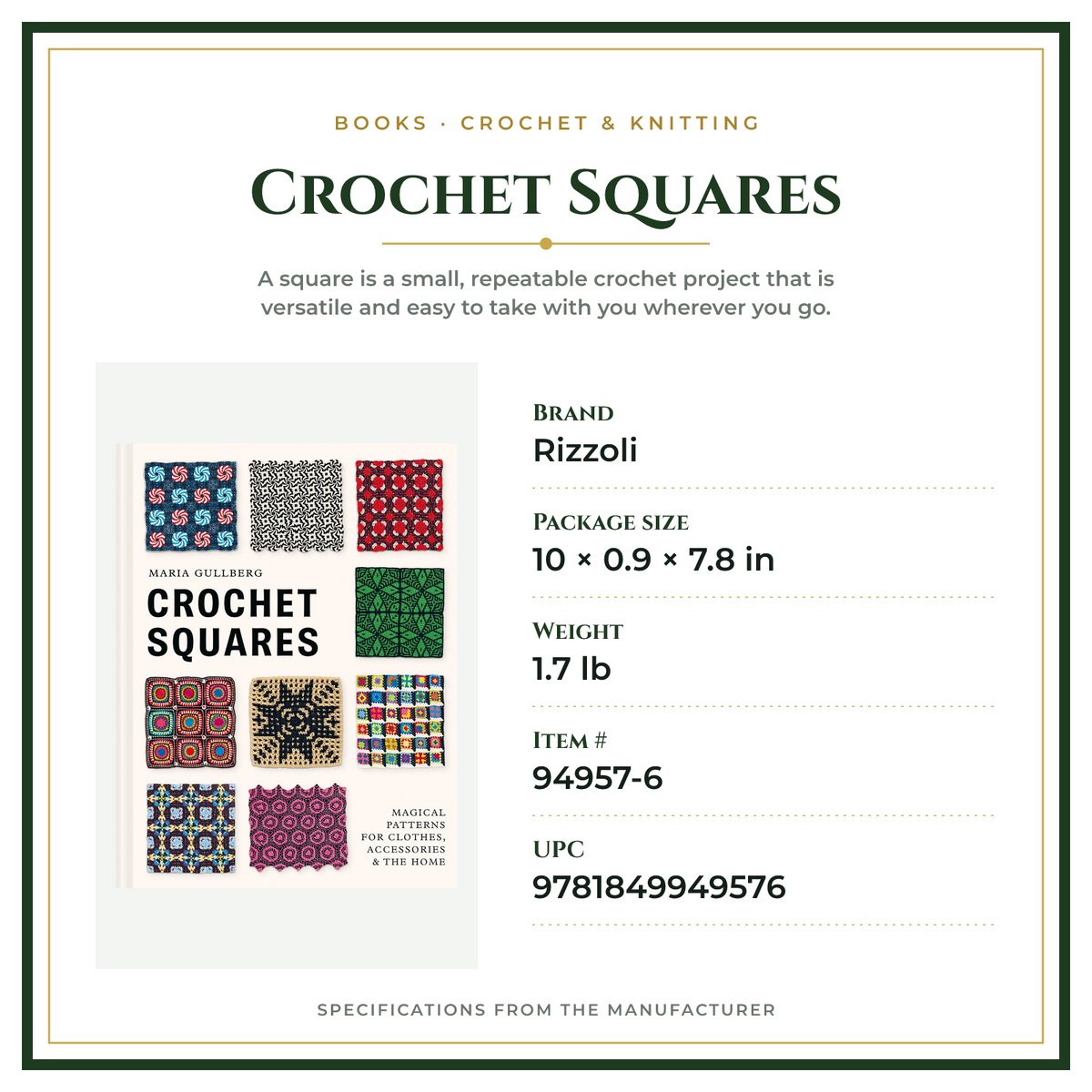 Product Specifications – Crochet Squares