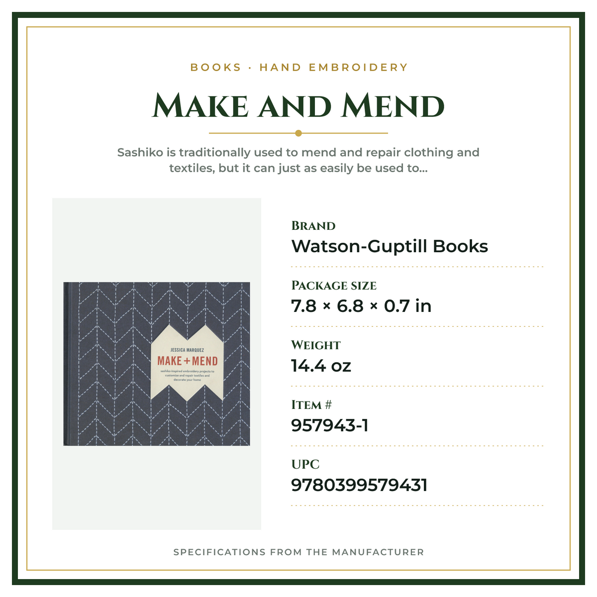 Product Specifications – Make and Mend