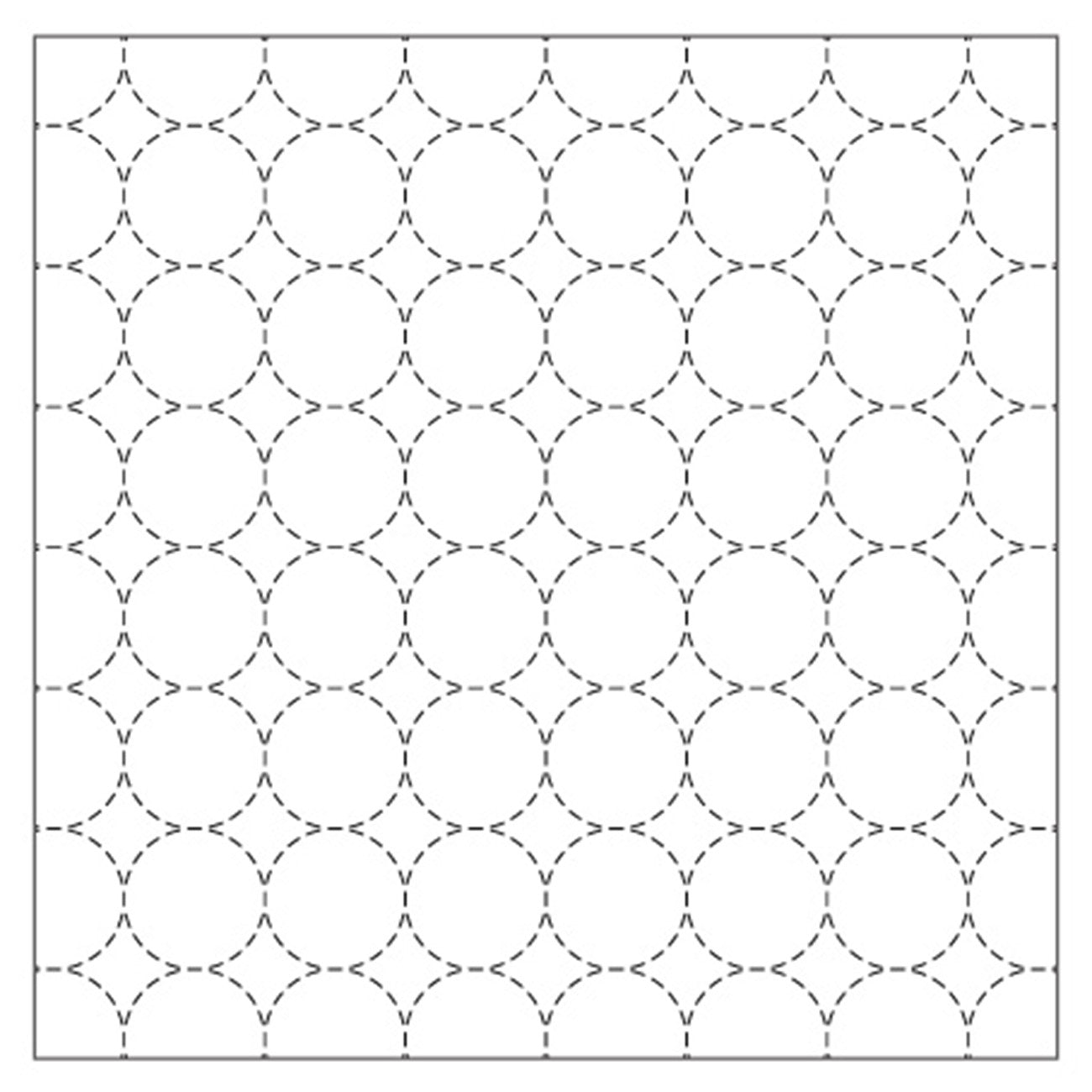 Cosmo Sashiko Cotton & Linen Precut Fabric - Circle Design- Off White