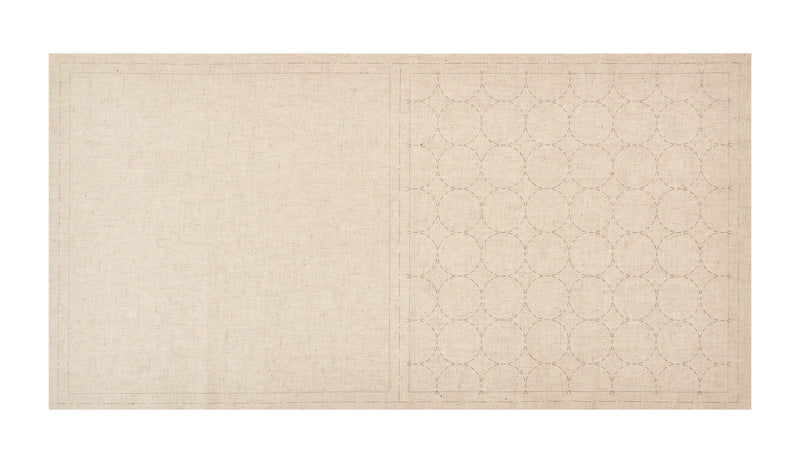 Cosmo Sashiko Cotton & Linen Precut Fabric - Circle - Natrual