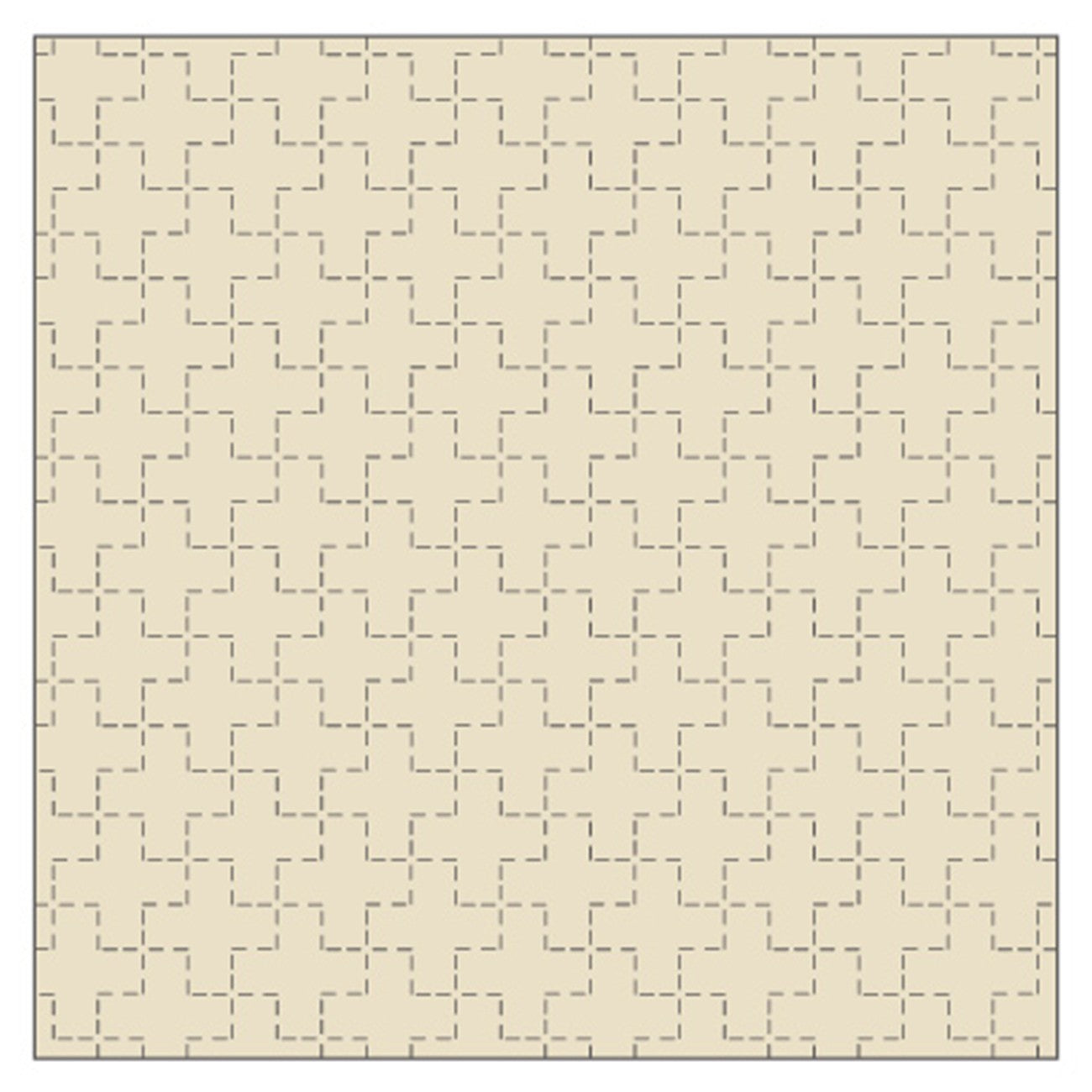 Cosmo Sashiko Cotton & Linen Precut Fabric - Cross Design - Ivory