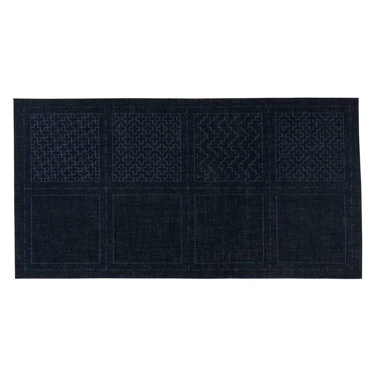 Cosmo Sashiko 100% Cotton Pre-printed Precut Set For Coasters - Single Navy