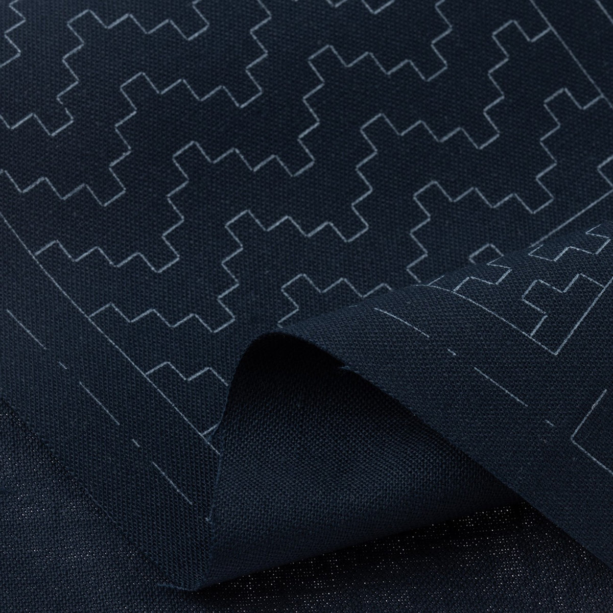 Cosmo Sashiko 100% Cotton Pre-printed Precut Set For Coasters - Single Navy